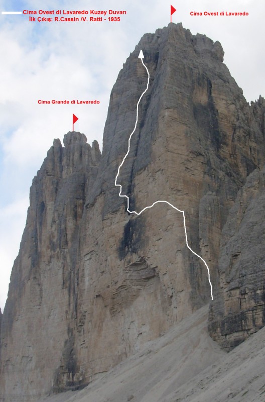 Cima Ovest di Laverado Kuzey Duvarı