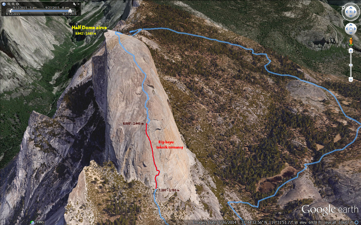 İzlenilen Rota (Kaynak: Google Earth)